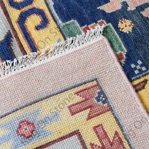 Hand-Knotted Oushak Pink Rug 8x10 – Vintage Style Wool Area Rug | Turkish-Inspired Soft Pastel Carpet | Living Room Oriental Decor