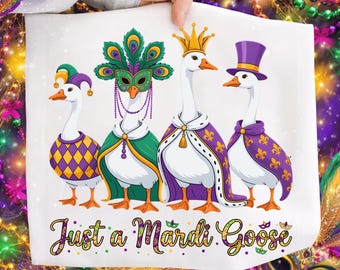 Solo un ganso de Mardi PNG / Diseño de ganso de Mardi Gras / Sublimación de carnaval divertida PNG / Clipart de Mardi Gras de Luisiana