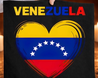 Venezuelas flagga hjärta PNG, venezuelansk stolthet design, sublimering clipart för hantverk
