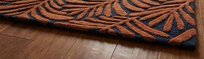 Modern Leaf Area Rug ,Wool Area Rug, Entryway Rug, Carpet For Bedroom Aesthetics, Living Room, Hall, Kitchen, Office, Custom Rugs image 5