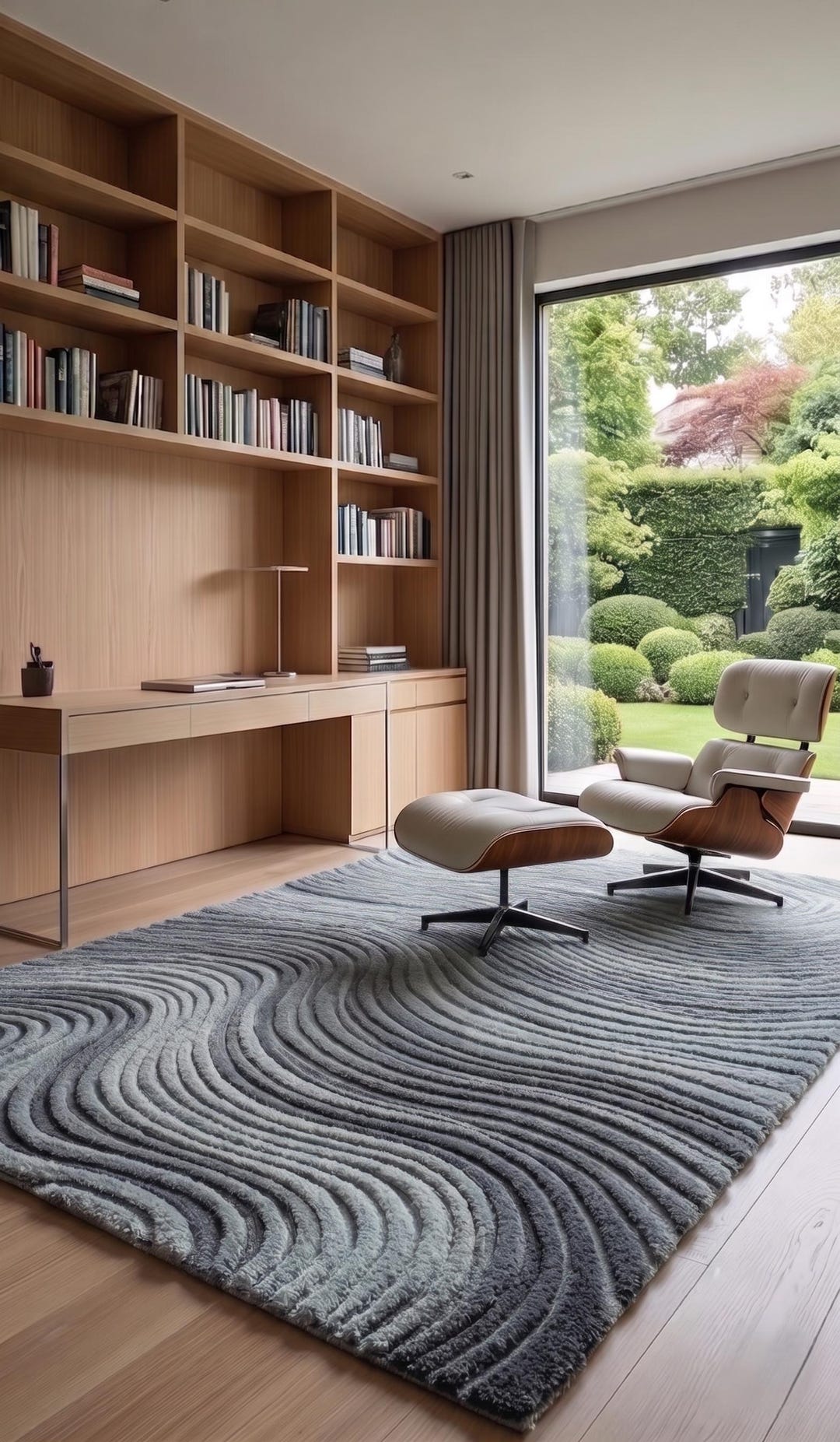 Modern Rug Pattern Gray Modern Grey Wave Pattern Rug, Abstract Textured Area Rug, Contemporary ...