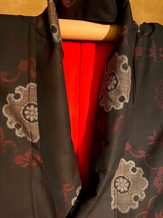Antique Pure Silk Kimono Famous Oshima Tsumugi Mu… - image 4