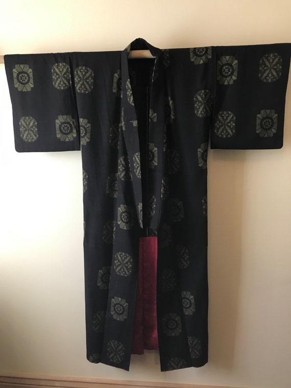 Antique / Like new condition silk Kimono / Tsumugi