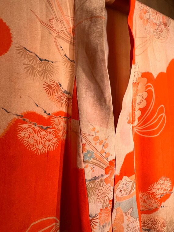 Antique Silk Awase Lined Juban Kimono / Rare For … - image 9