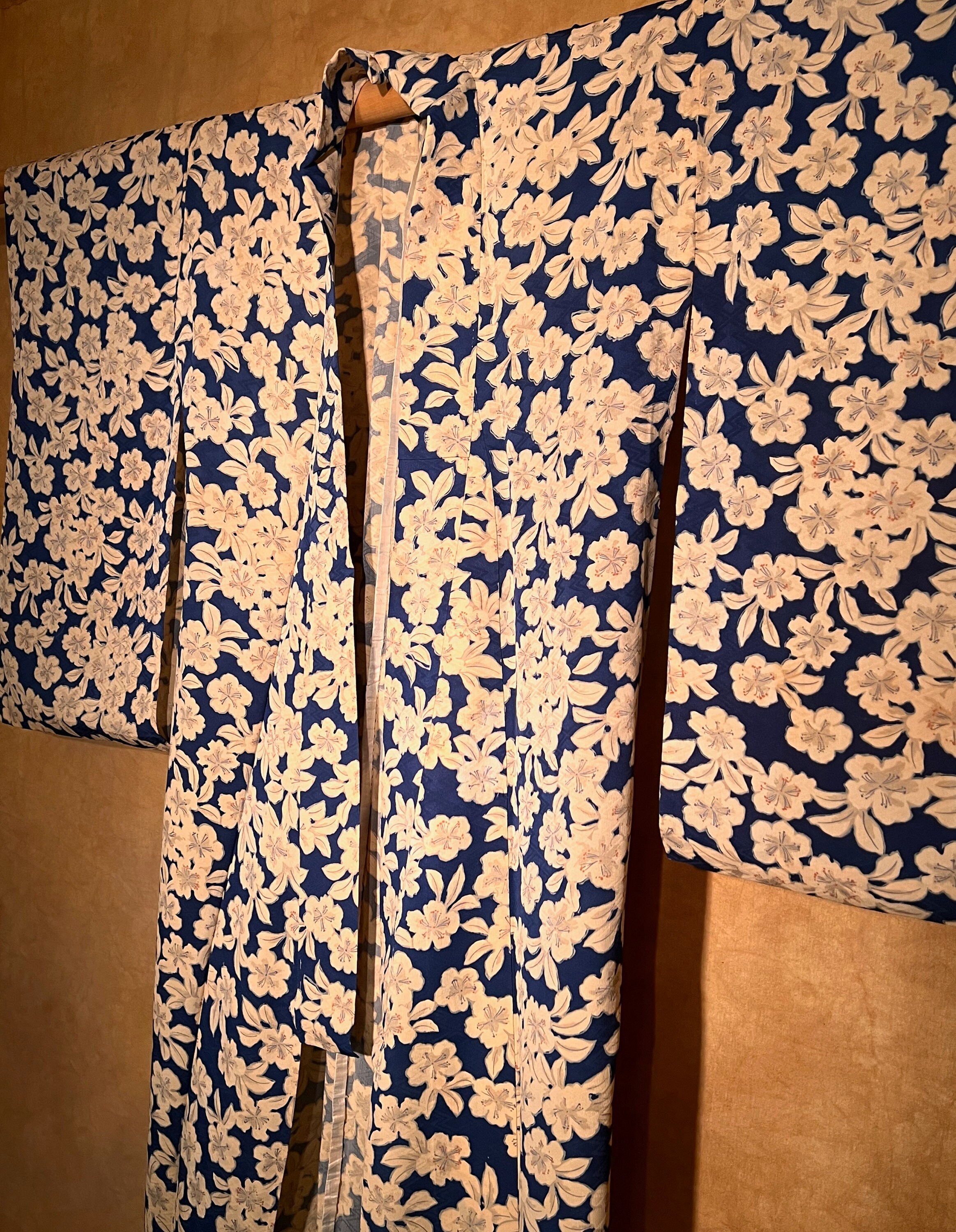アンティークシルク紋錦紗単衣着物/桜ブルー美しく上品で優しい - Etsy 