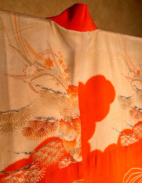 Antique Silk Awase Lined Juban Kimono / Rare For … - image 3