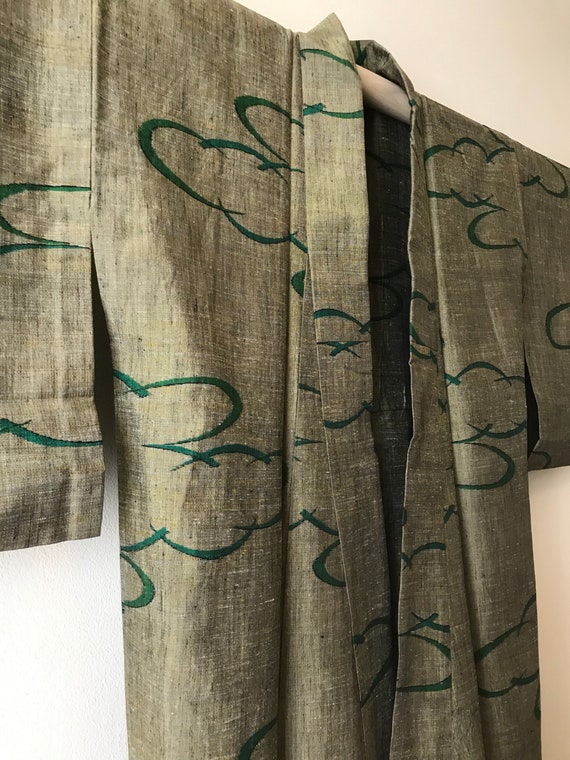 Antique Silk Kimono / Tsumigi (pongee) / Abstract
