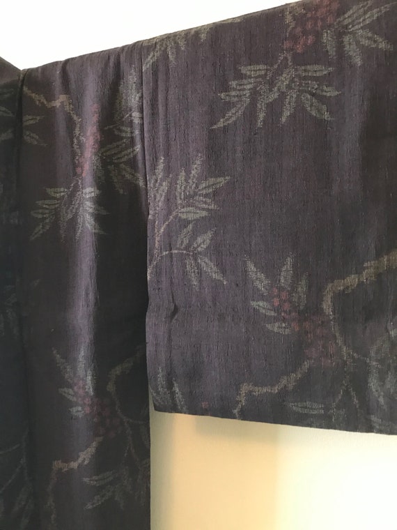 Antique Silk Kimono / Yuki Tsumugi Chijimi / Real