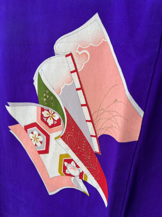 Antique Silk Kinsha Kimono / Classic Old Books an… - image 9