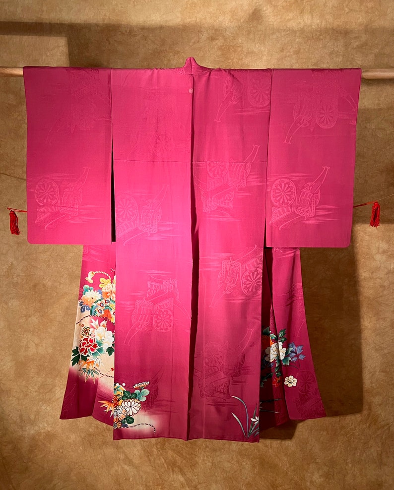 Antique Pure Silk Mon-kinsha Beautiful Kimono / Hitotsu-mon so - Etsy