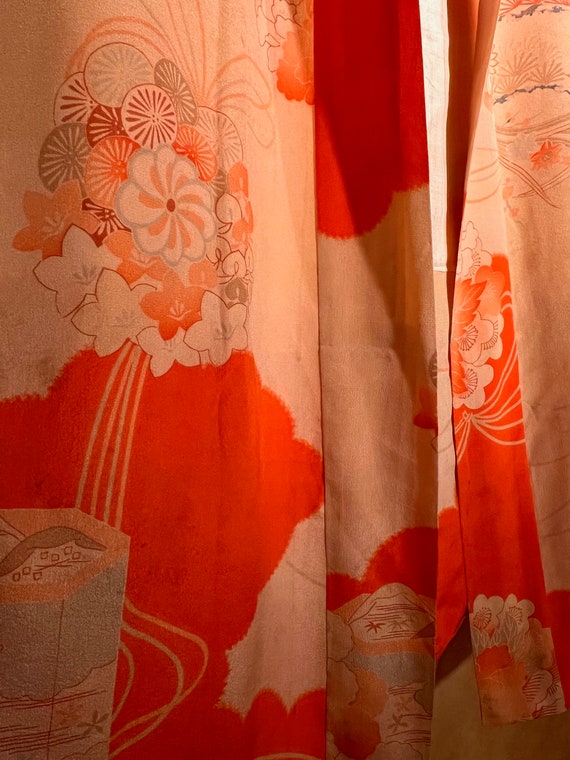Antique Silk Awase Lined Juban Kimono / Rare For … - image 10