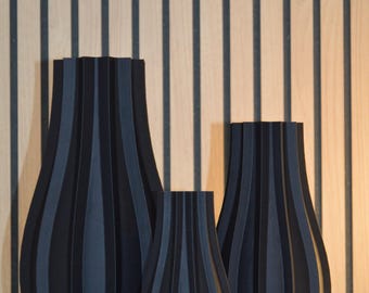 Modern Fluted Vase: Minimalist Sculptural Flower Vessel (Eco-Friendly PLA)