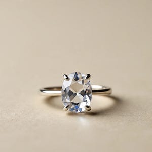 Oval Crystal Quartz Ring: Sterling Silver Solitaire Statement