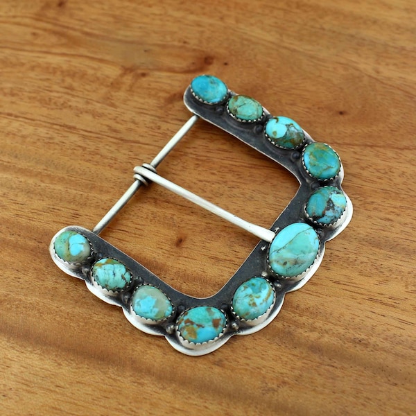 Turquoise Decor Oval Buckle Belt