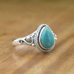 Blue Turquoise Ring, 925 Sterling Silver Rings, Gemstone Ring, Turquoise Silver Ring, Women&#39;s Ring, Handmade Design Ring, Perfect For Gift