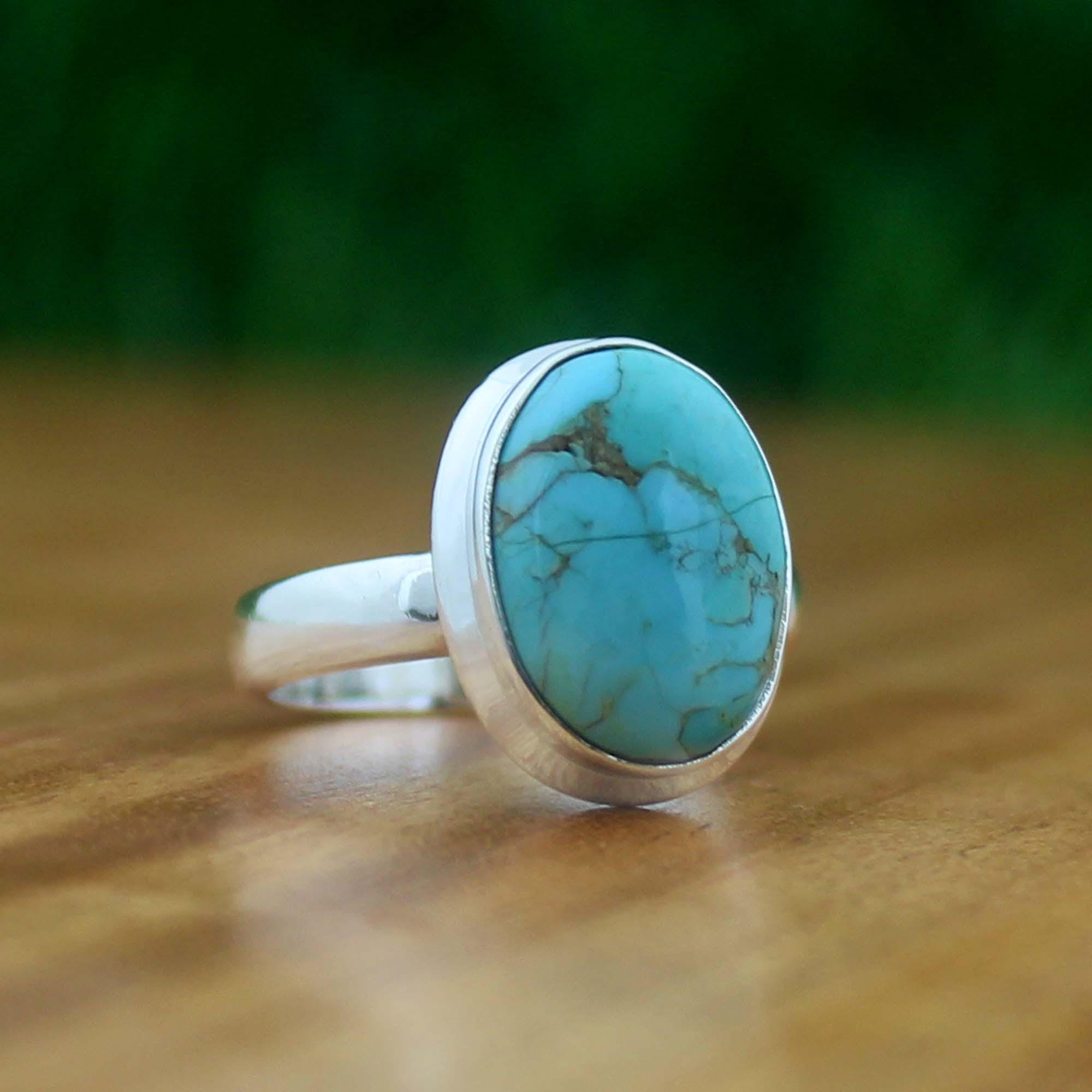 シルバー925グリーンターコイズリング❤️ ヴィンテージ】グリーン