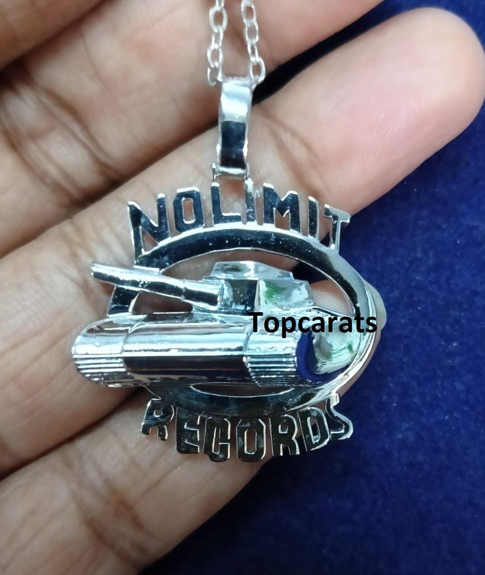 カスタム No Limit Records ペンダント 925 スターリングシルバー 