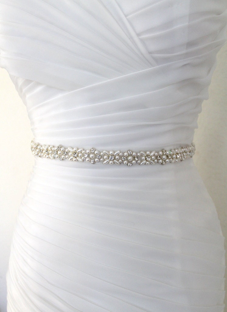 Abaodam Cintura Da Sposa In Lega Con Strass E Perle – Fascia Elegante Argentata Impreziosita A Mano, Regolabile, Perfetta Per Abiti Da Cerimonia, Matrimoni, Balli E Occasioni Formali