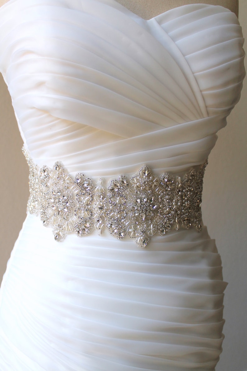 Luxury Thick/Wide Statement Swarovski Crystal Pearl Bridal | Etsy