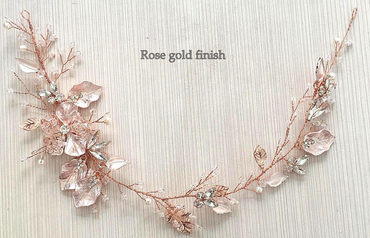 Gold Bridal Crystal Sash. Rose Gold Rhinestone Pearl Applique Wedding Belt. Bridal  Sash. VINTAGE MODE GOLD 