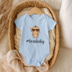 Baby bodysuit #bossbaby made of organic cotton | Funny baby romper, birth gift, baby shower, cool outfit for boys & girls