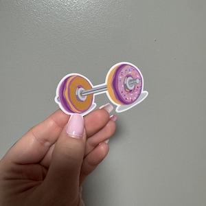 Donut Dumbbell Sticker – Funny Gym & Fitness Vinyl Decal