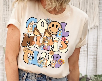 Cool Moms Shirt Blue Cool Moms Club  Blue Dog Mom Sweatshirt Mommy Shirt Mom Blue Dog Family tshirt  Mothers Day Gift New Mom Gift  Idea