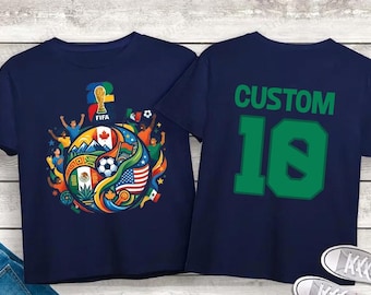 World Cup 2026 Custom Soccer Fan T-Shirt: Personalized Name Number Tee,