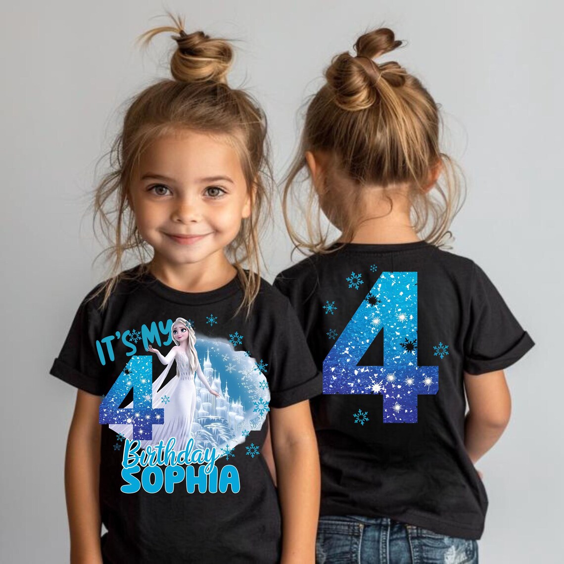 Custom Elsa Birthday Shirt: Personalized Two-sided Frozen Outfit, - Etsy