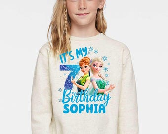 Personalized Frozen Birthday Shirt: Custom Elsa Tee, Girl Party Outfit,