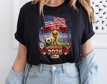 World Cup 2026 USA Football Shirt Soccer Fan Gear American Team Match Day Tee