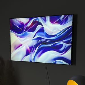 Abstract Wave Wall Art, Light Box, Night Lamp, Wave Wall Hanging, Shadow Painting Frame, Modern Art Canvas, Minimalist Boho Art