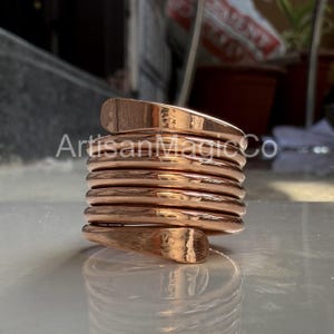 Adjustable Copper Ring Dainty Ring Stack Ring Copper Ring Chunky Handmade Ring Pure Copper Thumb Ring Statement Ring