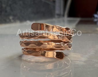 Adjustable Copper Ring, Chunky Handmade Unisex Ring