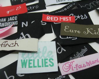 Custom made woven labels