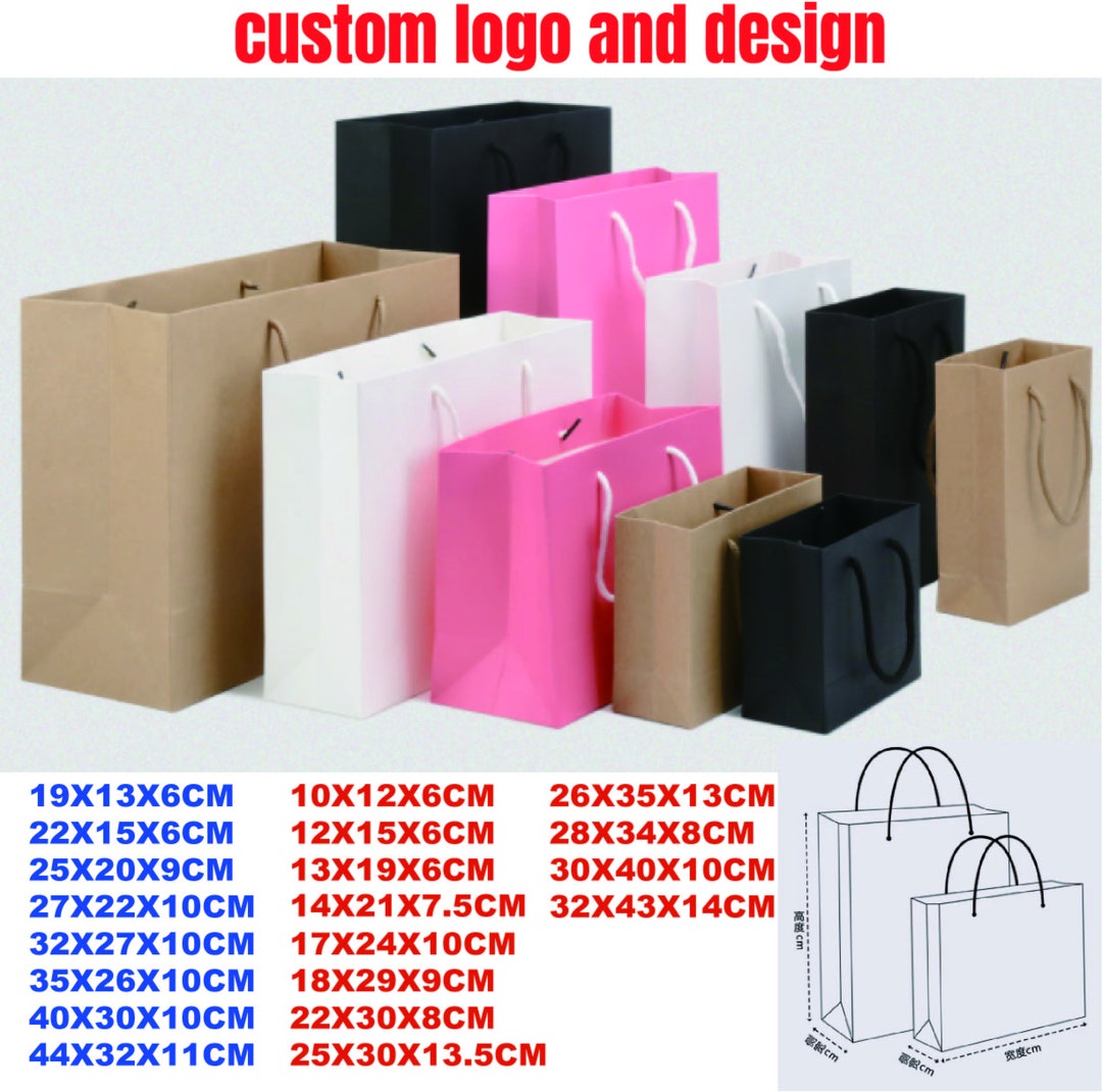 Paper Bags With Handles, Custom Shop Bag With Logo, Custom
