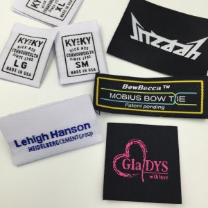 600 custom woven clothing labels, hem tags , custom clothing labels, custom woven tags, custom cloth labels