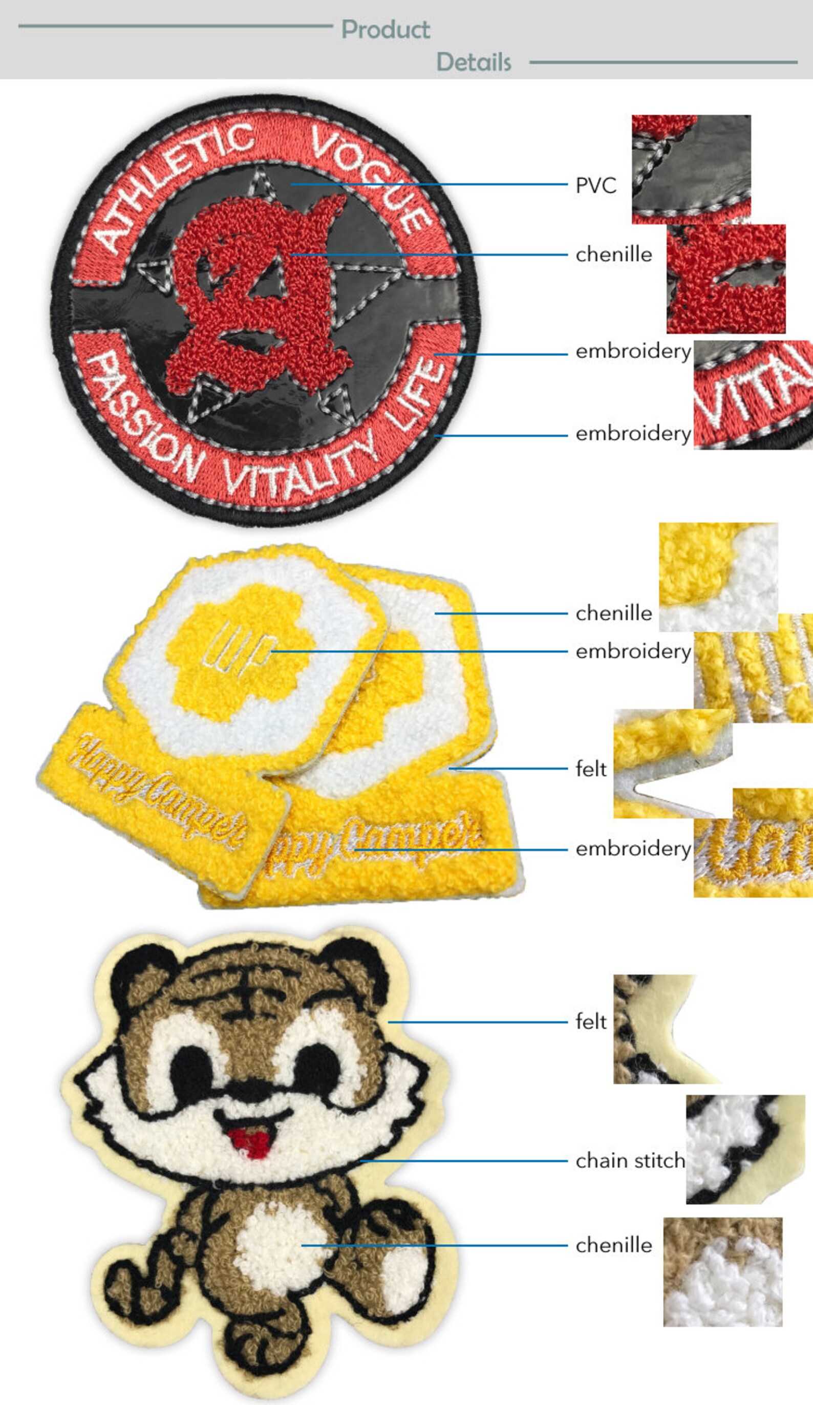 50 Chenille Patch Chenille Patches Custom Chenille Patches Etsy