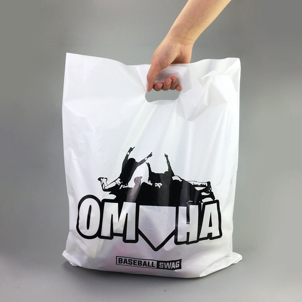 Custom Logo Plastic Shopping Bags with Handle — M2 Retail