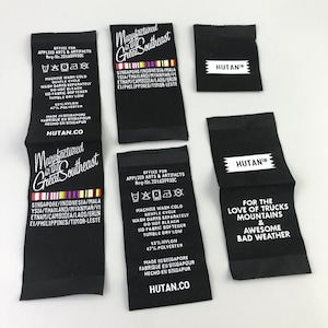 250 High Density Woven Label, Fold Label, No Fray Woven Label, Typecast Woven Label， Custom Design Logo Label, Size 1‘’ × 2‘’
