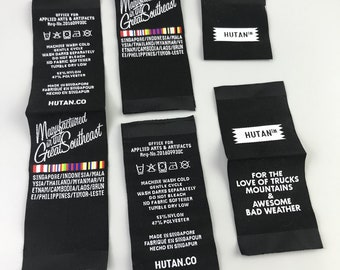 250 High Density Woven Label, Fold Label, No Fray Woven Label, Typecast Woven Label， Custom Design Logo Label, Size 1‘’ × 2‘’