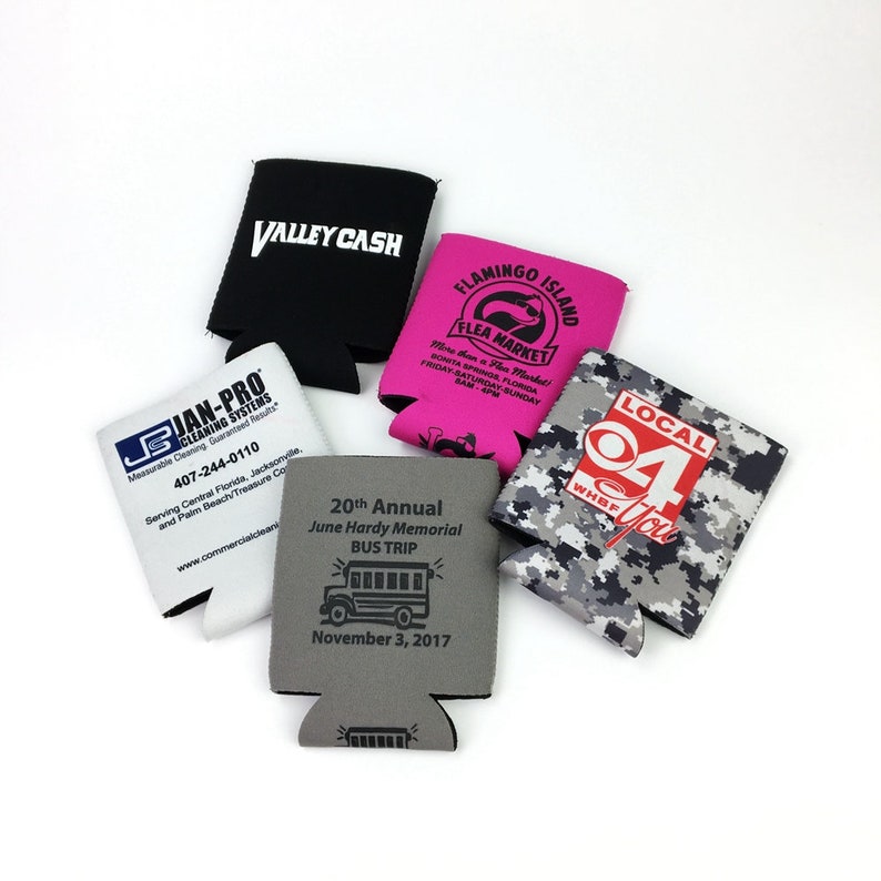 100 Personalized Foam Beer Can and Bottle Holders Coolers Etsy