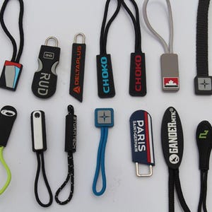 100-1000 custom zipper pulls, Zipper stop, zipper lock, Customized Zipper Puller, Personalized Zipper Pull, Zipper Pulls for luggage.