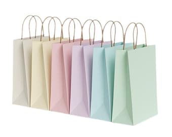 100 Custom Paper Bags, Souvenir Bags, With Twisted Rope Handle, Eco-friendly, Personalized packaging, Reusable