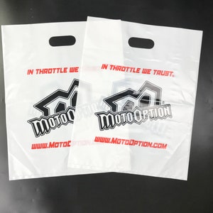 300 plastic shopping bags, custom Merchandise Bags, Glossy Plastic Bags