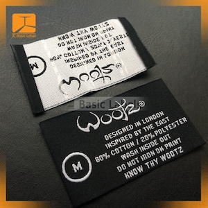500 custom woven labels, custom woven tags, custom tags,  custom clothing labels