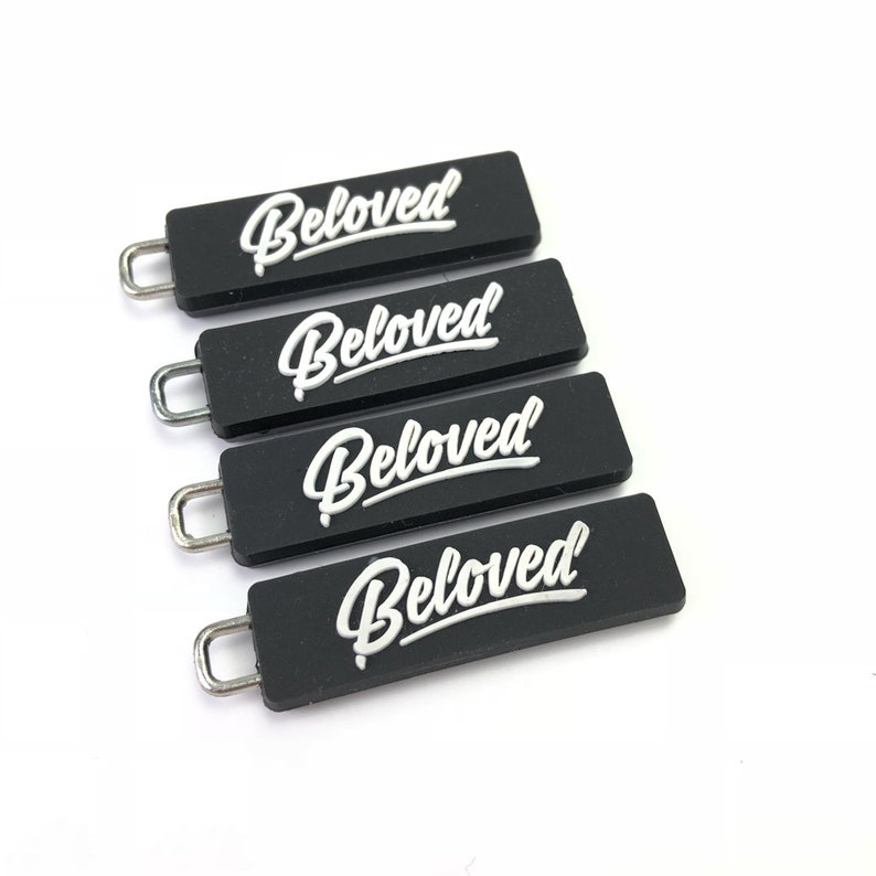 100 Custom Zipper Pull Zippers Zipper Pull Charm PVC Zipper Etsy