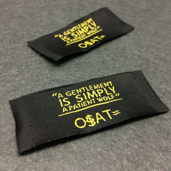 label for clothing 300 pcs Custom gold metallic woven label garment ...