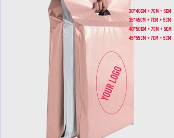 300 12x16" 30x40cm poly mailers, poly carry bags, shipping bag, custom poly mailers with handle, pink poly mailer