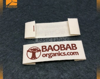 250 cotton labels, cotton tags, fabric label, printed labels, printing tag, natural labels, end fold labels, cotton tags